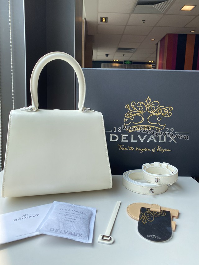 Delvaux頂級原單Brillant box皮雙環白色手提女包 德爾沃專櫃經典款Brillant PM包袋 bxs1067